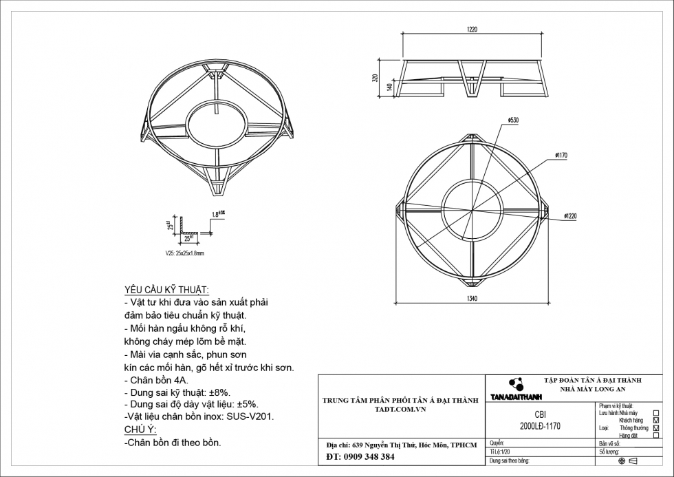 Chân bồn nước 2000l đứng